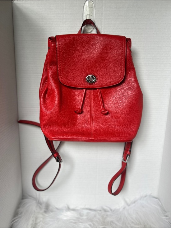 Coach Handbags - Coach Parker Red Leather Drawstring Backpack - Women Bags